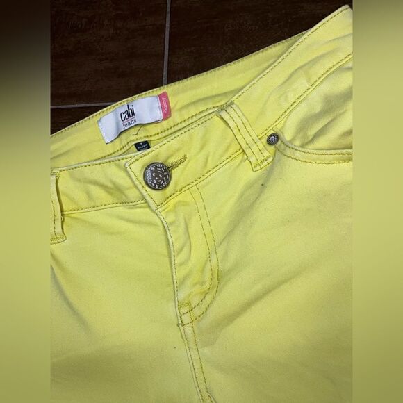 CAbi #5084 Citron Yellow Skinny Stretch Pants Jeans Chartreuse Women’s Size 4 - Picture 6 of 11